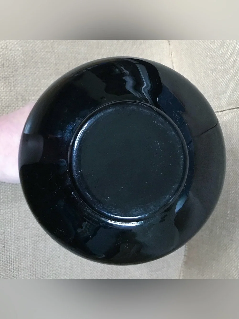 Vintage Black Amethyst Glass Vase Ruffled Rim Whimsigoth Cottage Goth Halloween